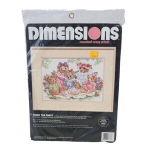 Dimensions Teddy Bear Tea Party Cross stitch kit 3733 Dawna Barton NOS